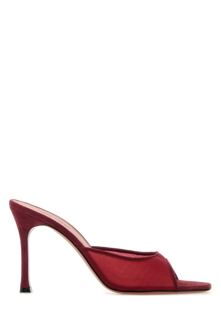 Amina Muaddi Mesh Alexa Mules 95 In Red