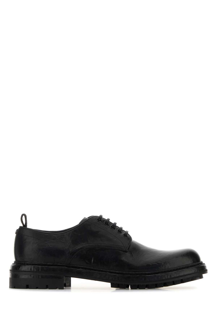 DOLCE & GABBANA MEN BLACK LEATHER LACE-UP SHOES, 8 LUXURY LACE UPS & DRESS SHOES FOR MEN DARVEYS