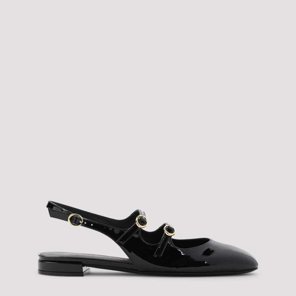 STUART WEITZMAN BLACK SLINGBACK BALLET FLATS