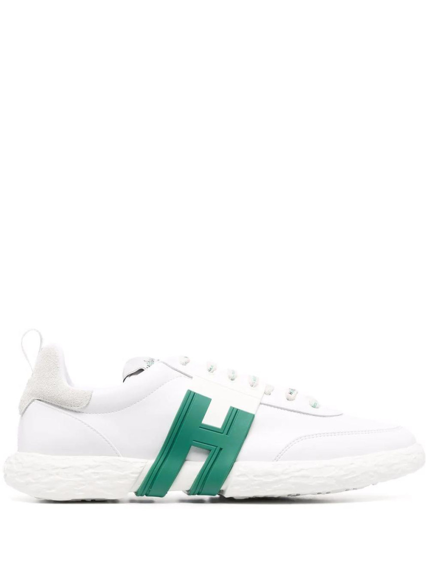 Hogan Leather 3r Low-top Sneakers With Rubber Sole In White