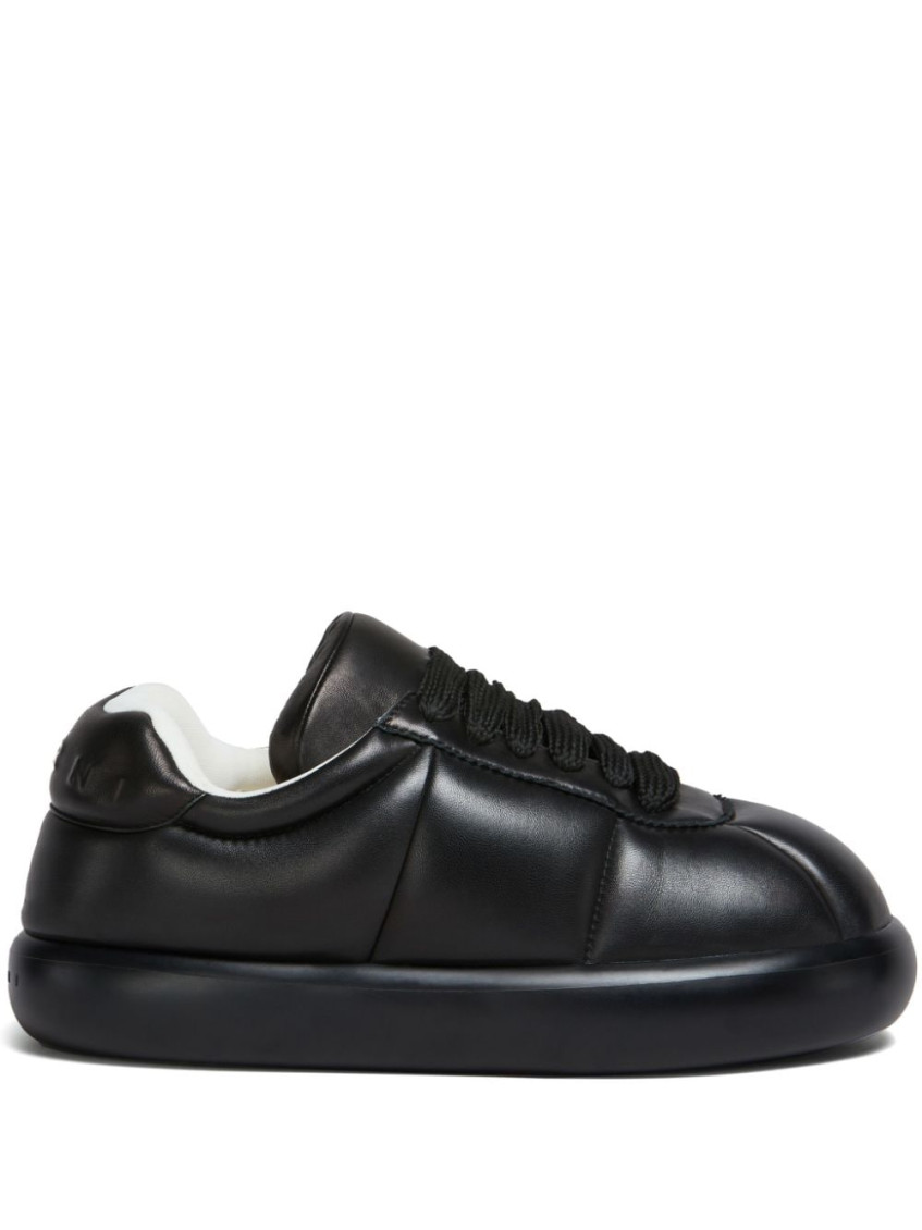 Shop Marni Black Bigfoot 2.0 Leather Sneakers