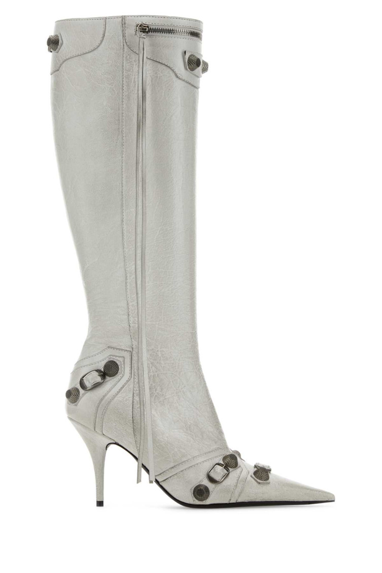 Balenciaga Cagole Knee High Boot In White