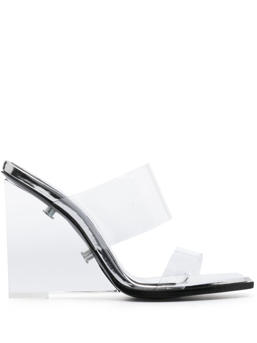 Alexander Mcqueen 100 Shard Wedge Sandals In White