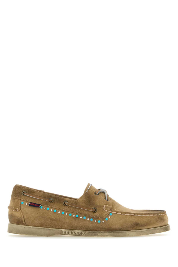 Sebago Suede Lace-up Loafers With Embellished Finish