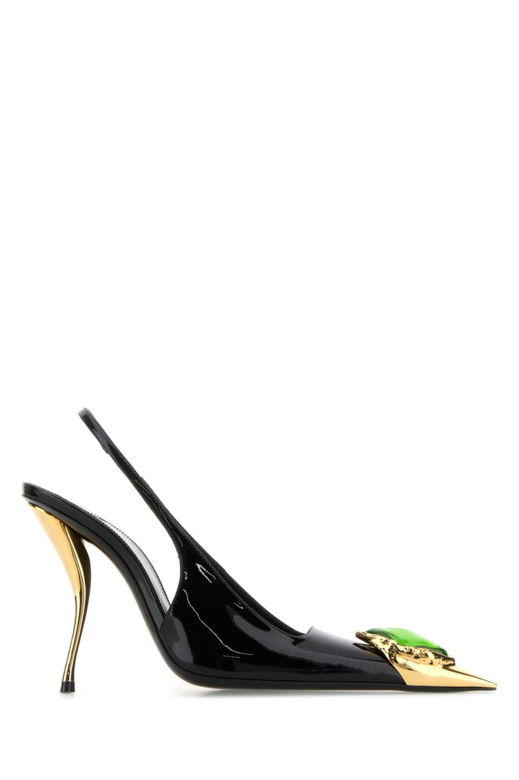 Shop Saint Laurent Black Leather Pumps