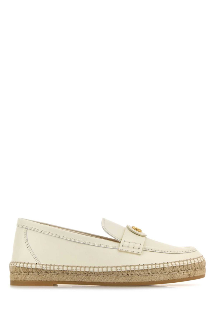 Valentino White Leather Loafers