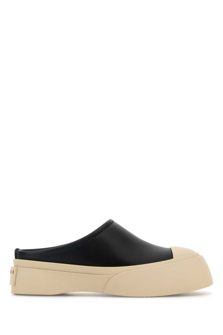 Marni Pablo Leather And Shearling Clog