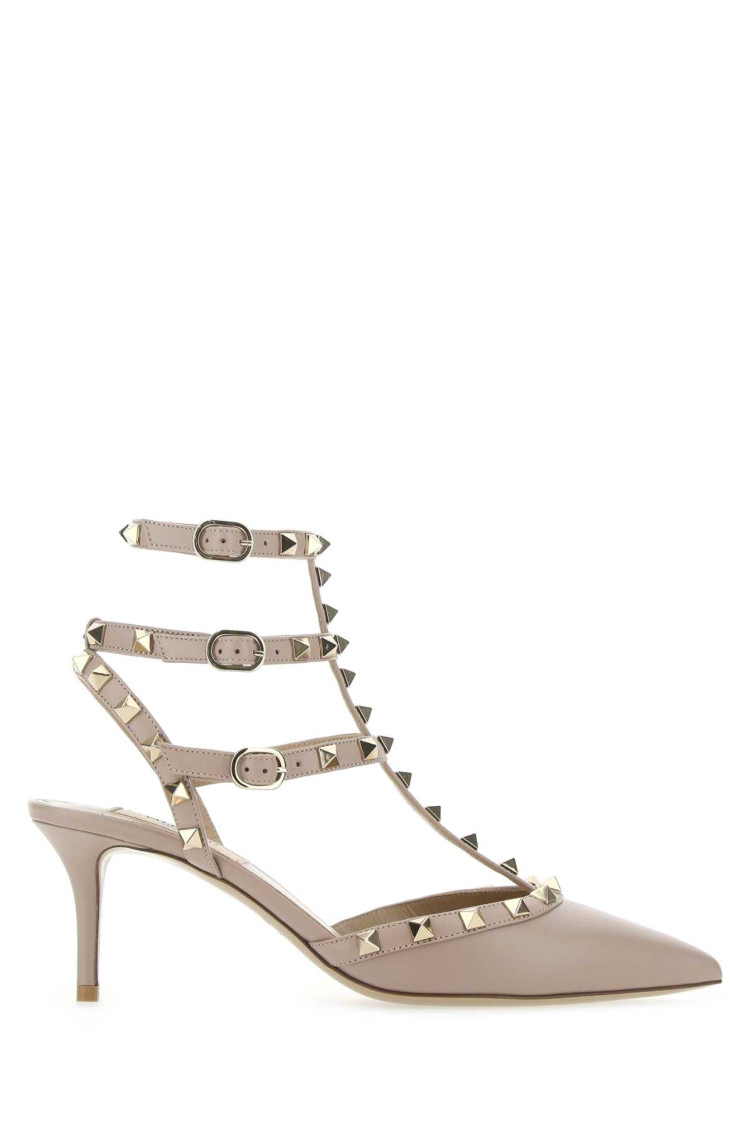 VALENTINO GARAVANI BEIGE ROCKSTUD HEELS 
