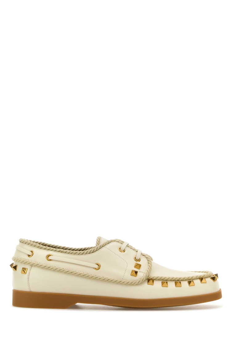 Valentino Ivory Leather Lace-up Shoes In Multi