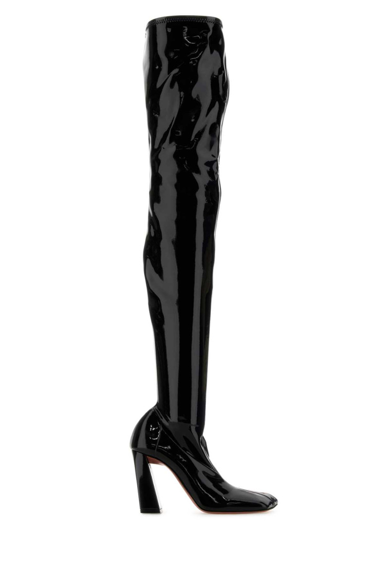 Amina Muaddi Marine Stretch Thigh High Boots