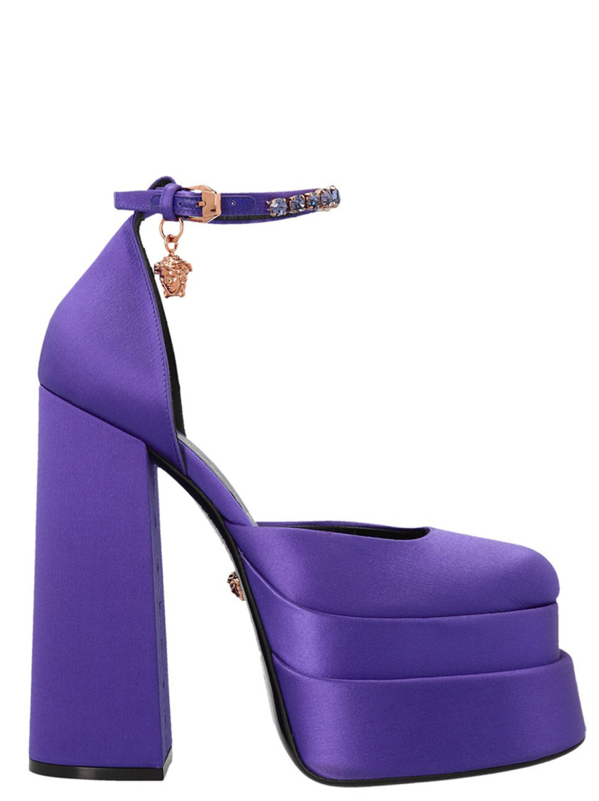 Versace Medusa Aevitas Platform Satin Pumps In Multi