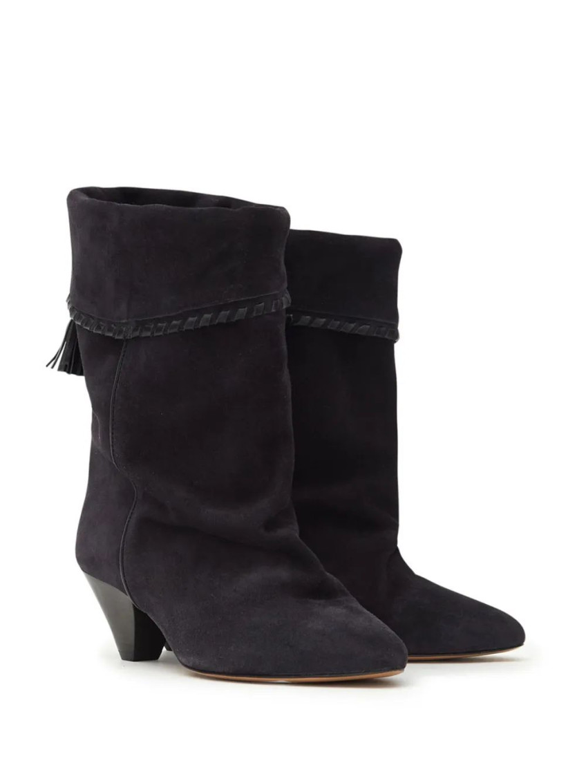 Isabel Marant Sculpted Cone Heel Boots With Tassel Detail