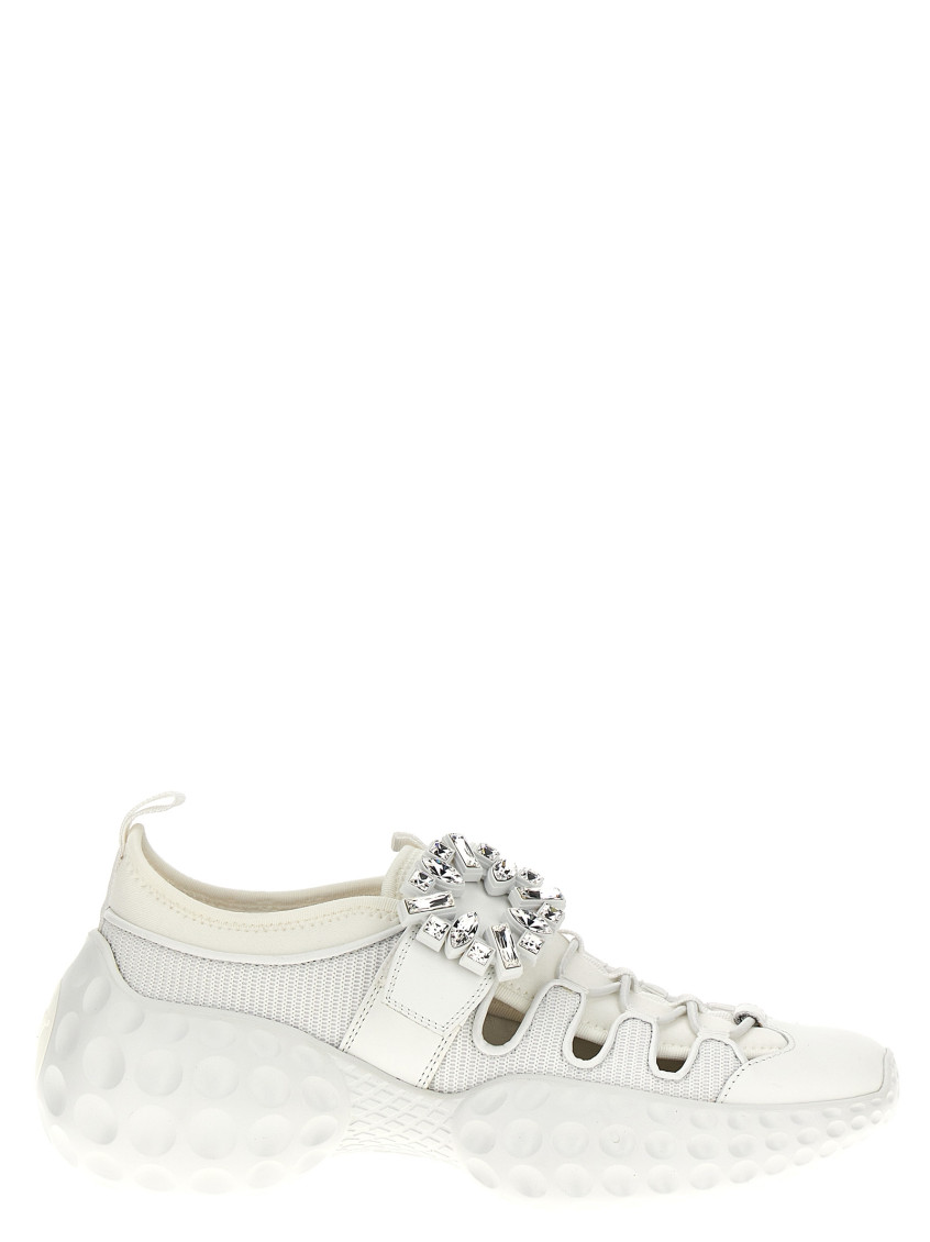 ROGER VIVIER WOMEN WHITE RUN LIGHT TREKKY SNEAKERS, 7.5 LUXURY SNEAKERS FOR WOMEN DARVEYS