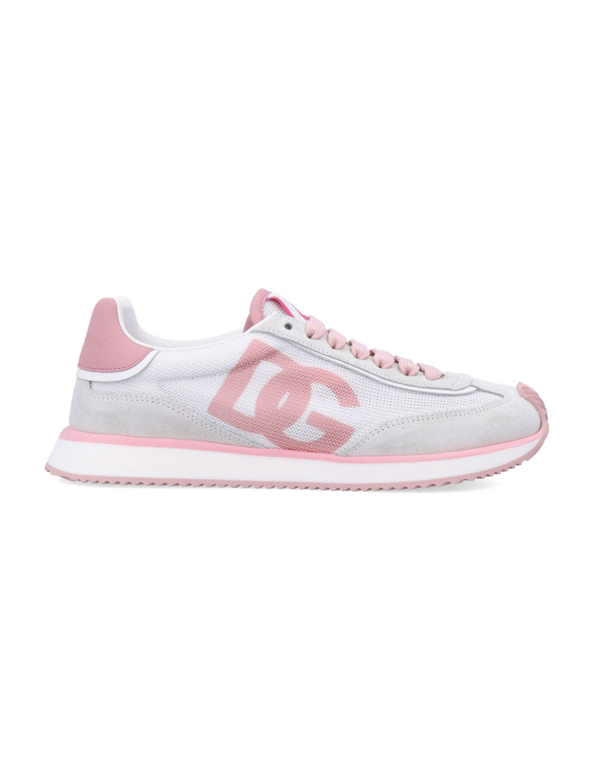 Dolce & Gabbana Pink Logo Sneakers In Pink