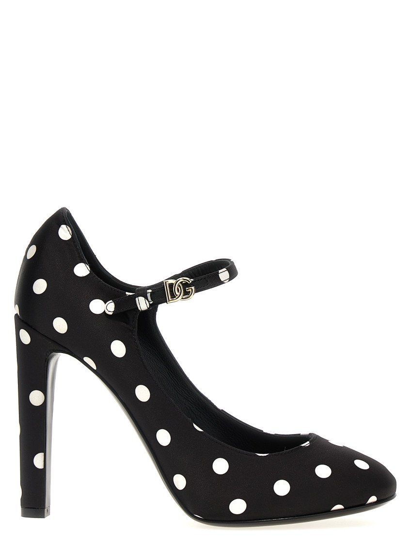 Dolce & Gabbana Black Mary Jane Pumps In Blackwhite