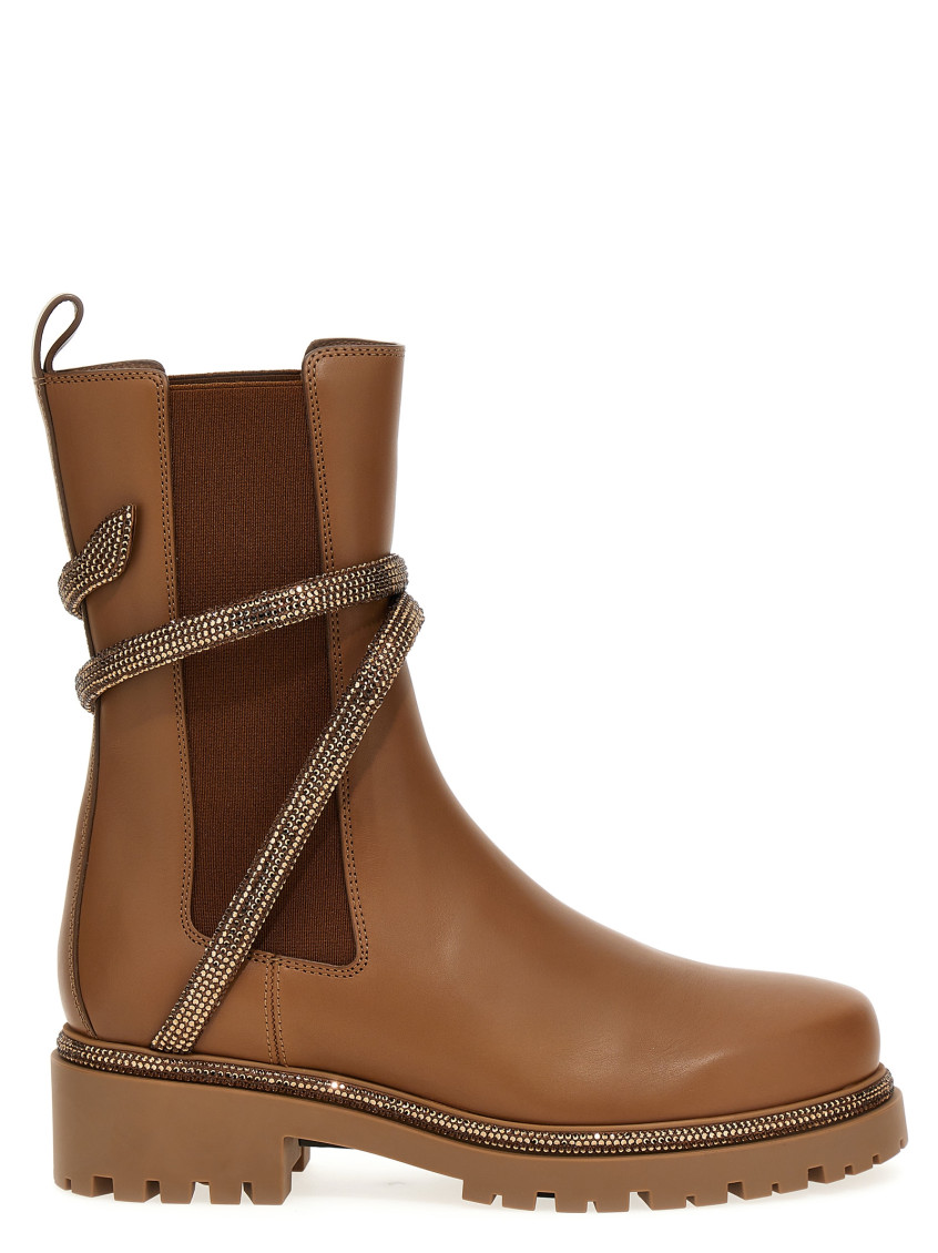 René Caovilla Brown Cleo Ankle Boots