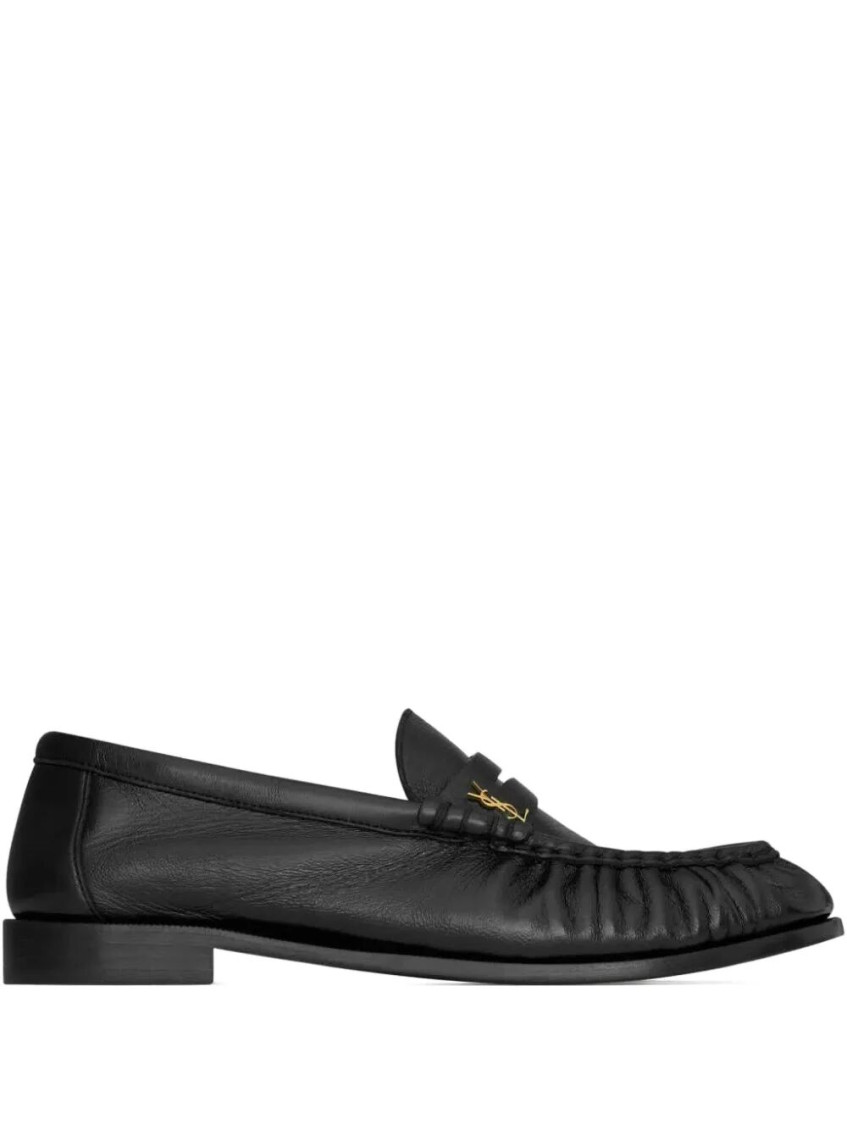 Saint Laurent Le Loafer Penny Slipppers In Black