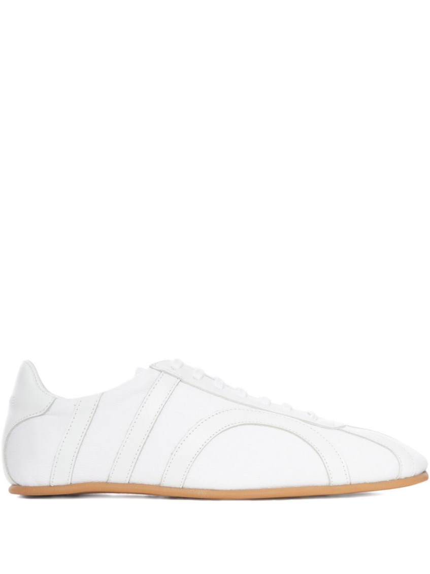 Totême Canvas And Leather Low-top Sneakers In White