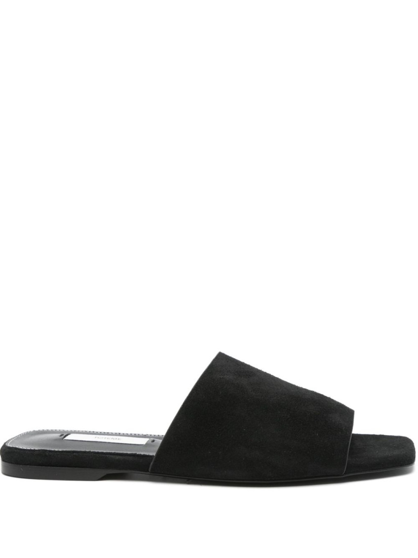 Totême Satin Bandeau Slides In Black