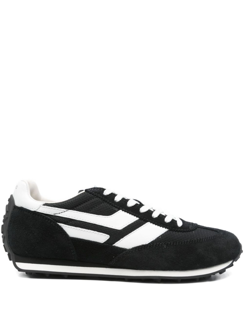 Tom Ford Suede Sneakers With Contrast Panels And Flat Sole In Black