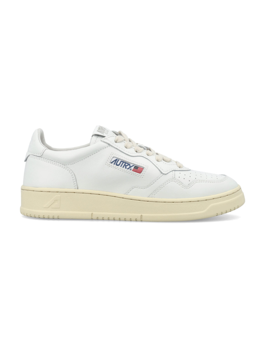Autry Low Sneaker With Perforated Detailing And Rubber Sole In White