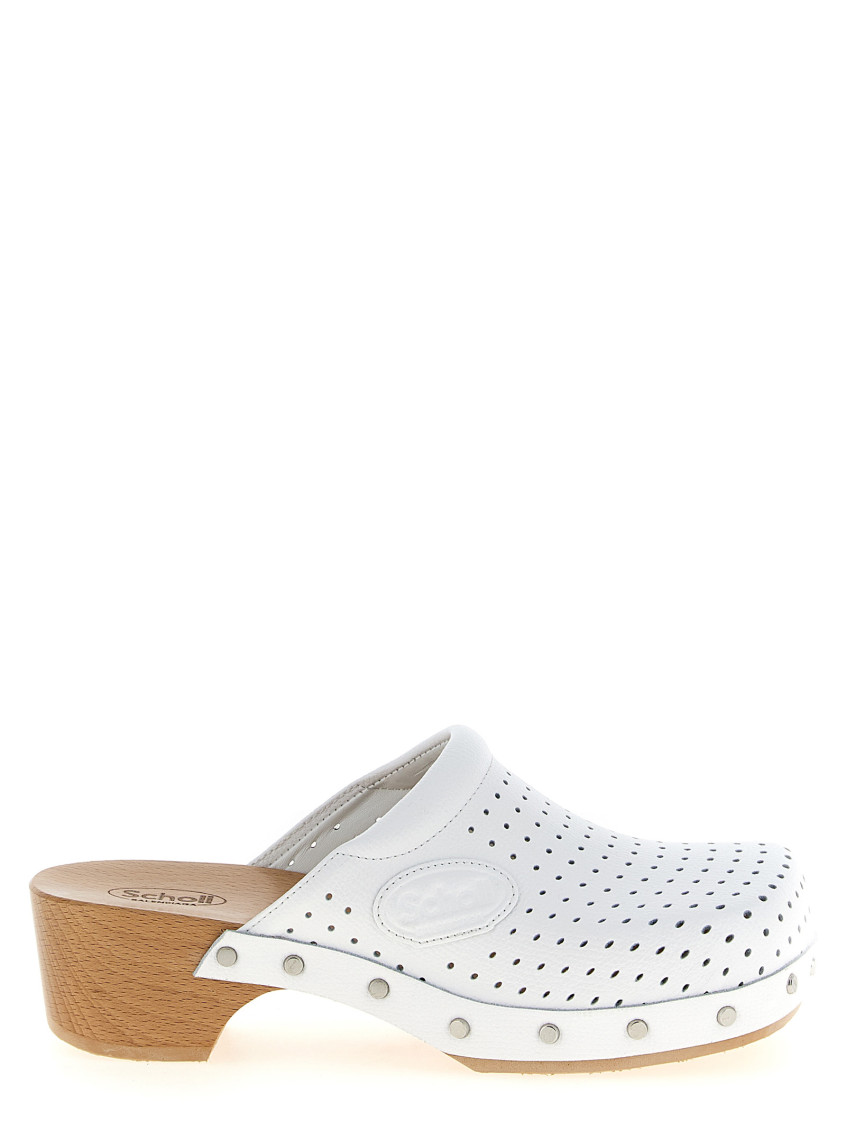Balenciaga White Slip On Mules In White