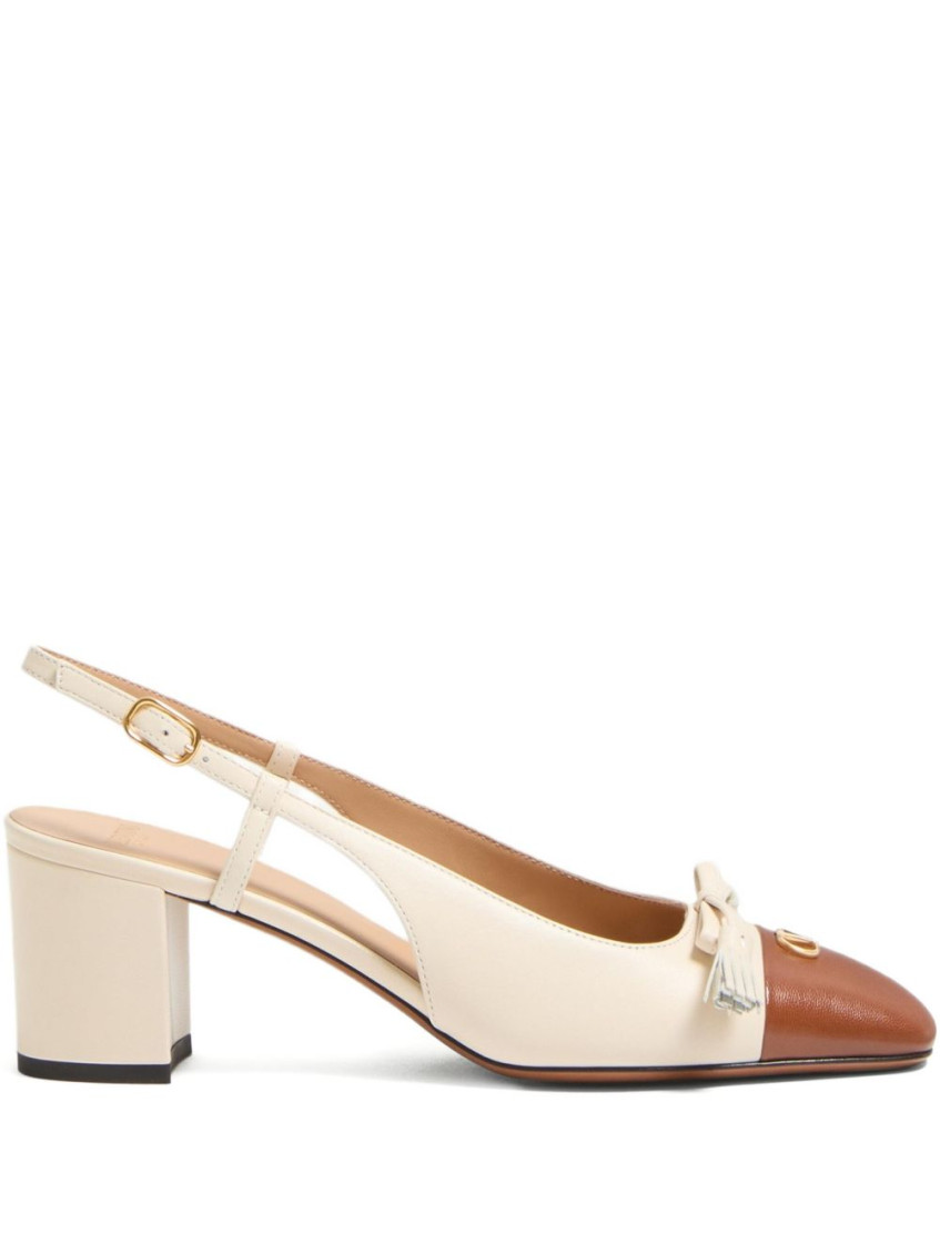 Valentino Leather Valet Du Roi Slingback Heels 60 In Nude