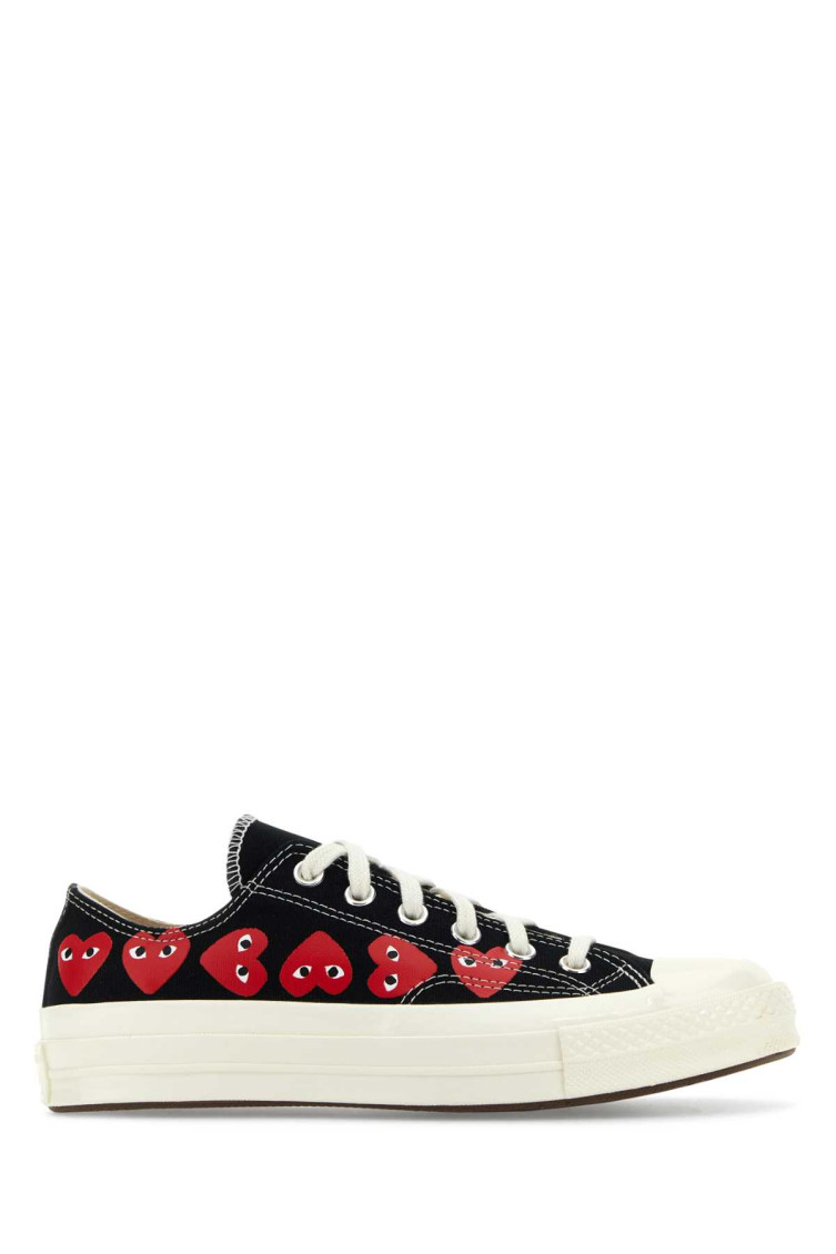Comme Des Garçons Low Converse Multi Heart Chuck 70 Sneakers In Black