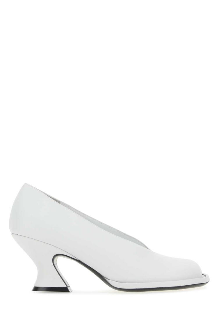 Shop Khaite White Leather Varick Pumps