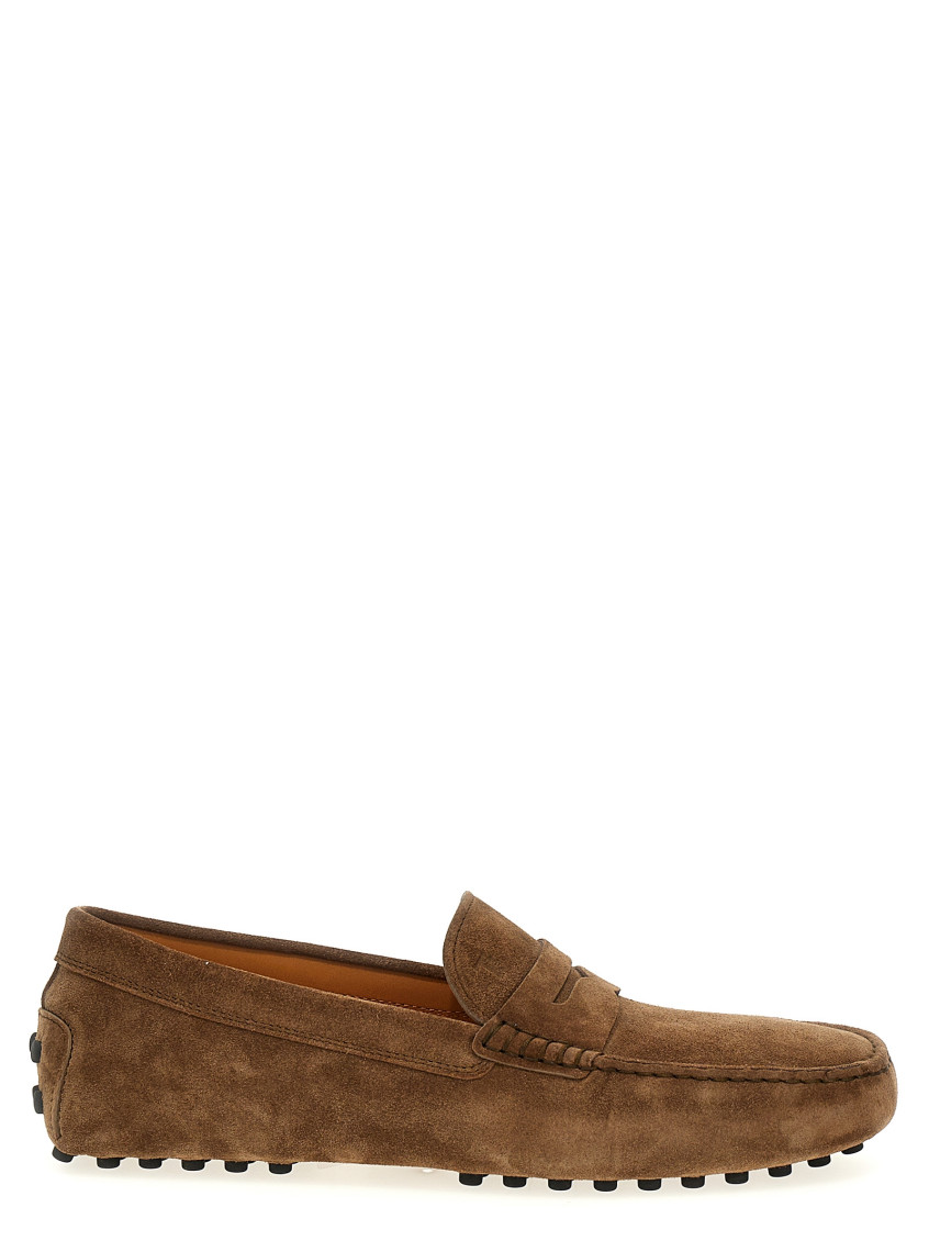 Tod's Men Gommino Suede Leather Loafers In Brown