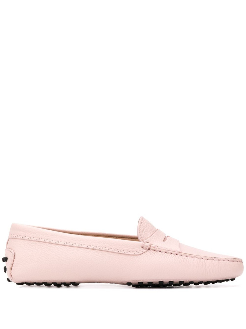Tod's Light Pink Light Pink Gommino Leather Driving Shoes In Light Pink