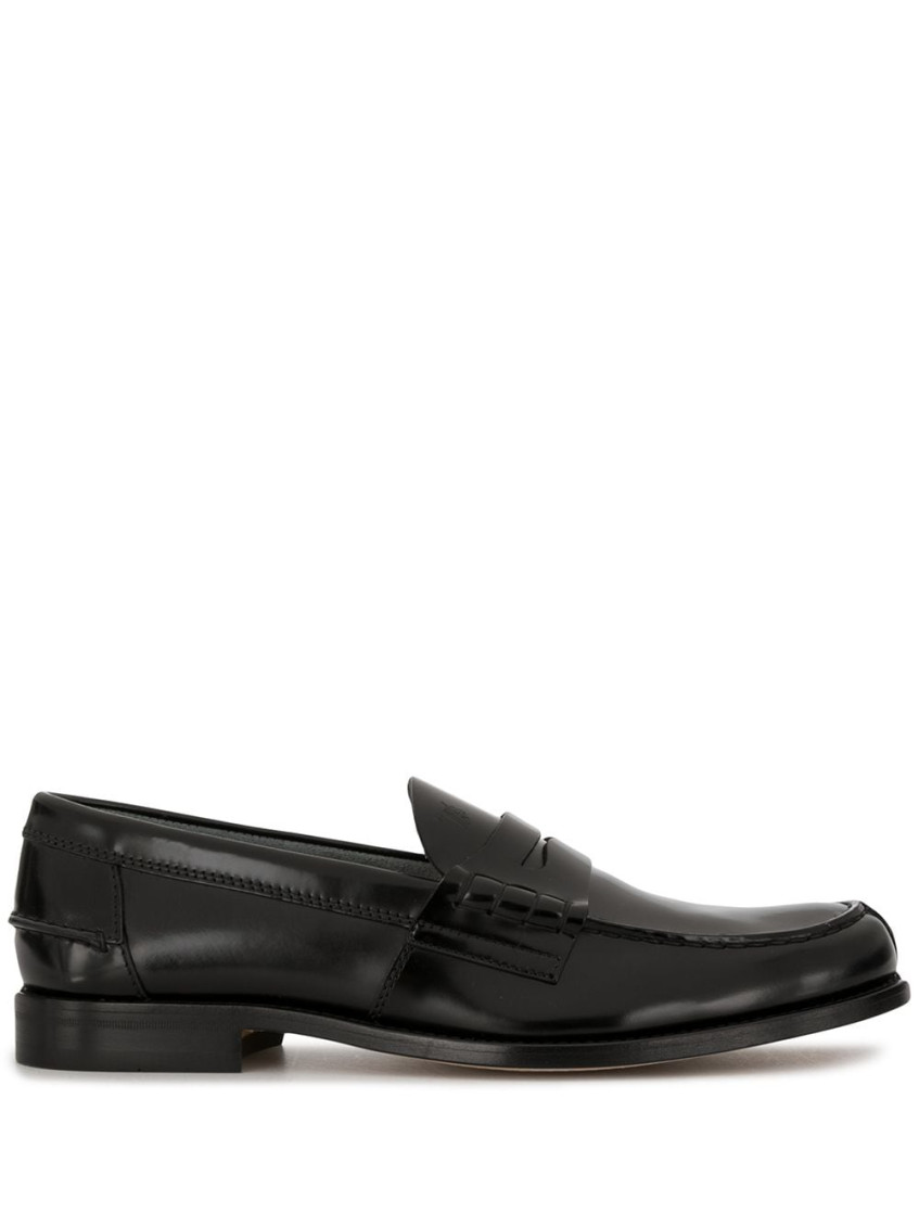 Tod's Black Leather Loafers For Men In Black