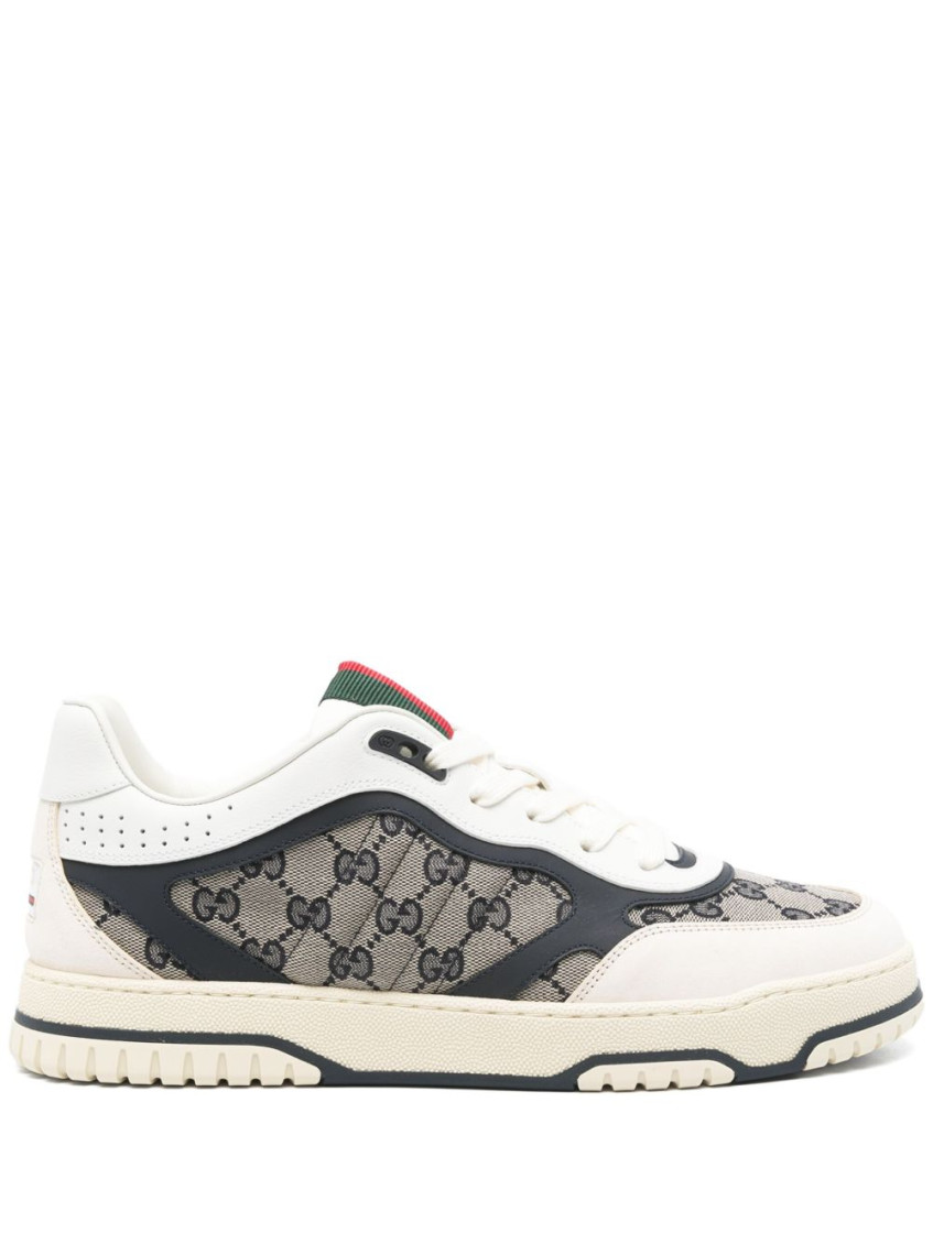 Shop Gucci Beige Re-web Sneakers