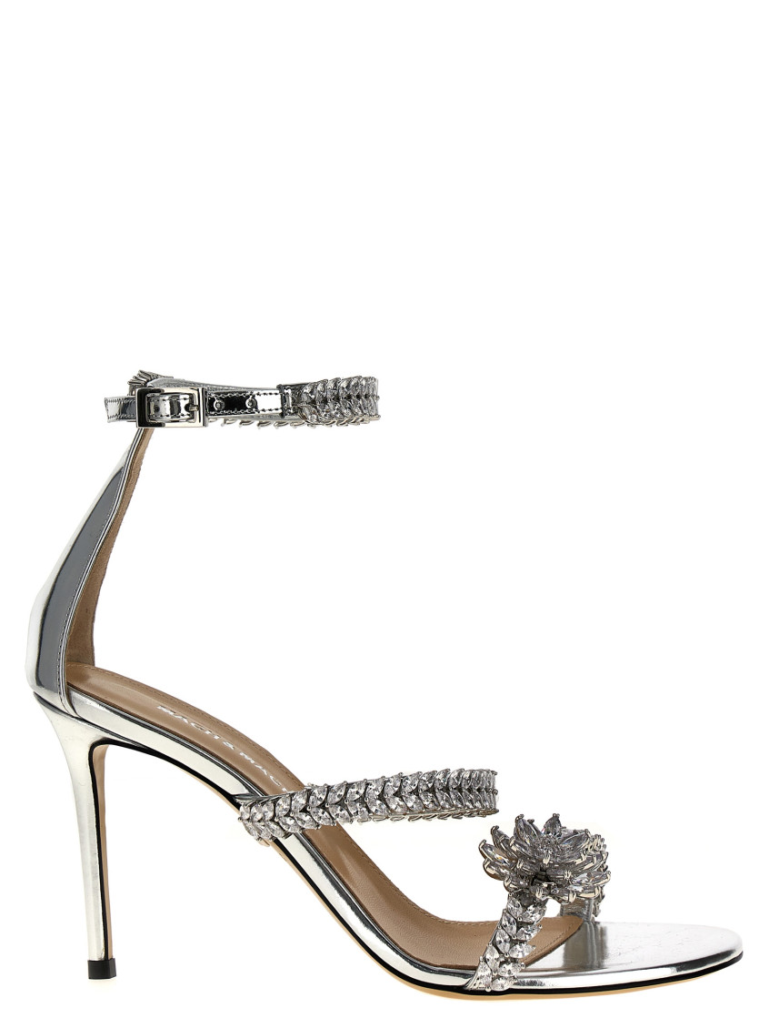 Mach&mach Lotus Sandals Silver In Silver