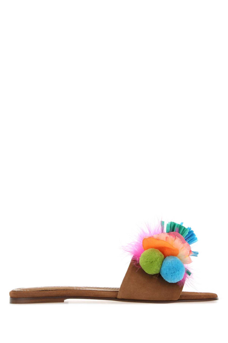ALAMEDA TURQUESA MULTICOLOR EMBELLISHED SANDALS