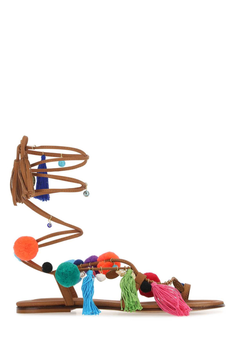 Alameda Turquesa Embellished Synthetic Leather Matisse Sandals In Multicolor