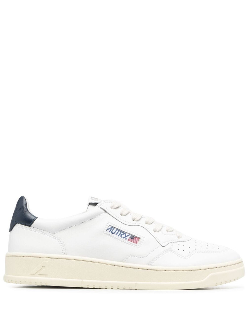 Autry Medalist Sneakers In White And Blue Leather In White