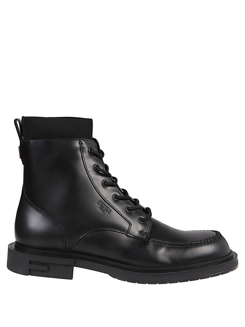 Fendi Leather Boot In Black