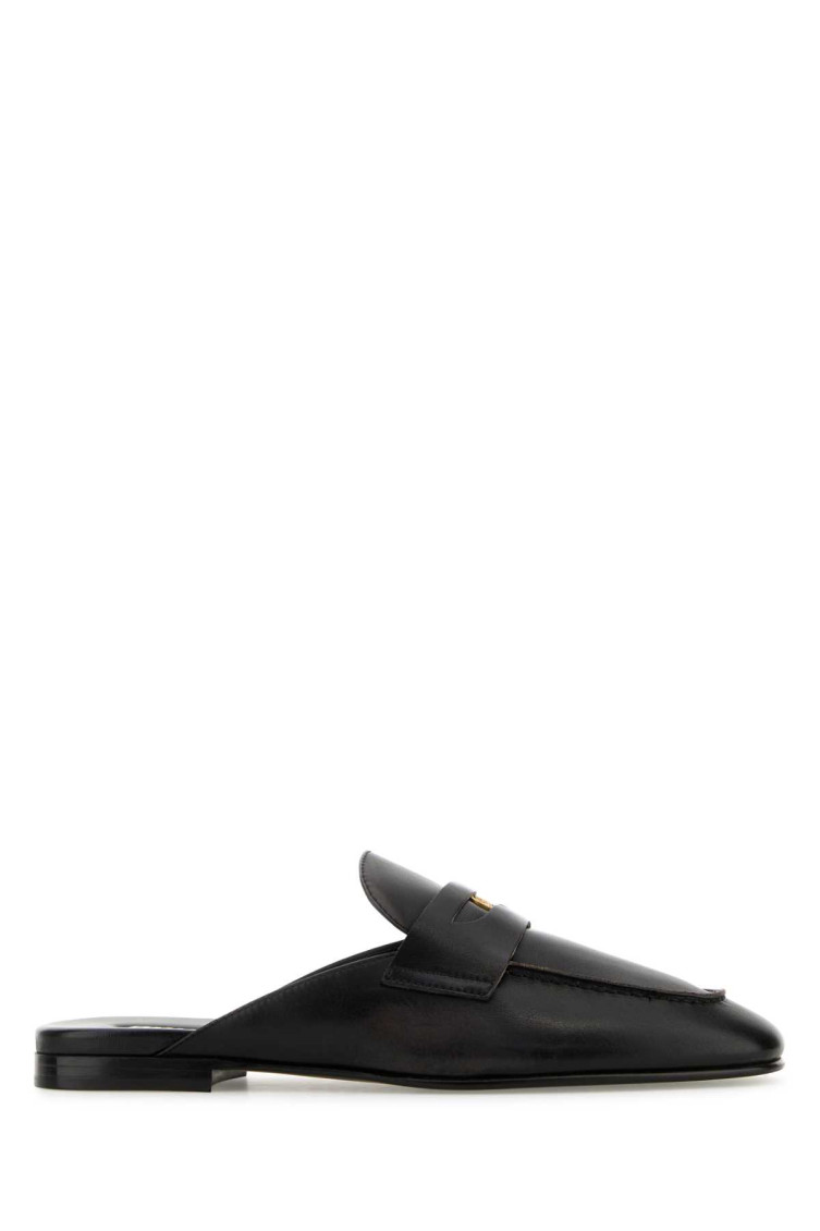 MIU MIU BLACK LEATHER MULES