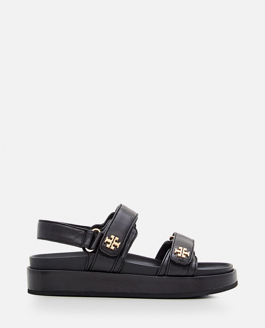 Tory Burch Kira Leather Dual-band Sport Sandals In Black