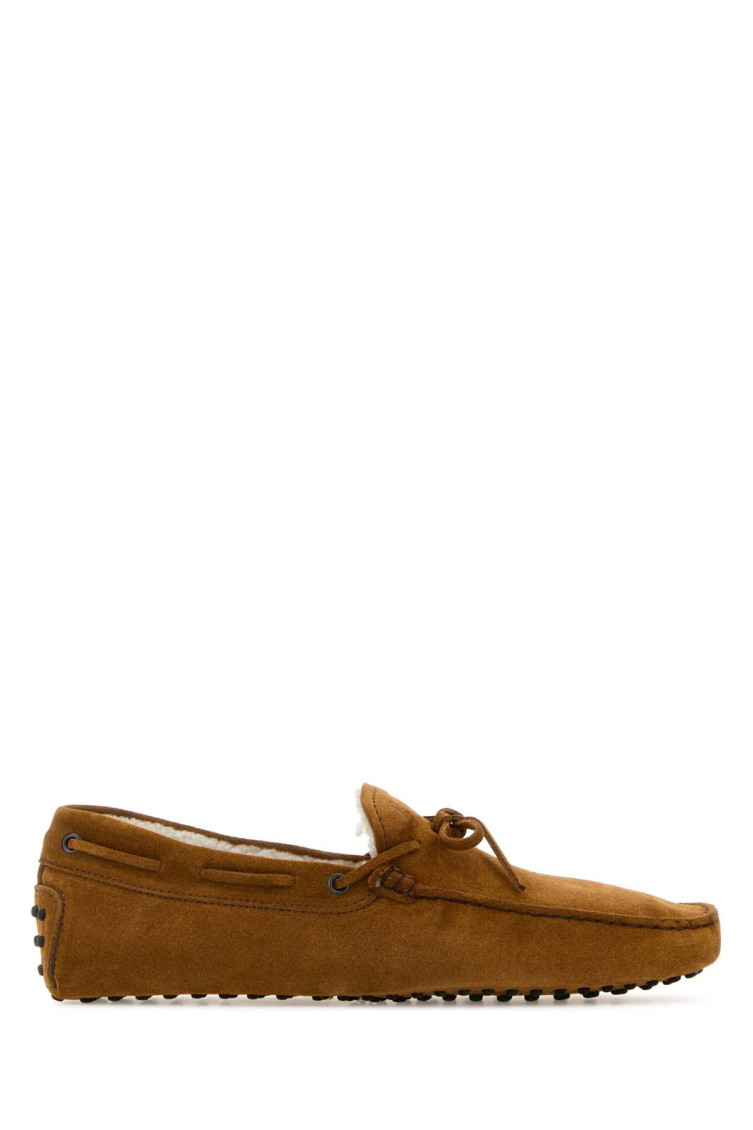 Tod's Mocassini In Pelle Scamosciata Cammello Uomo In Brown