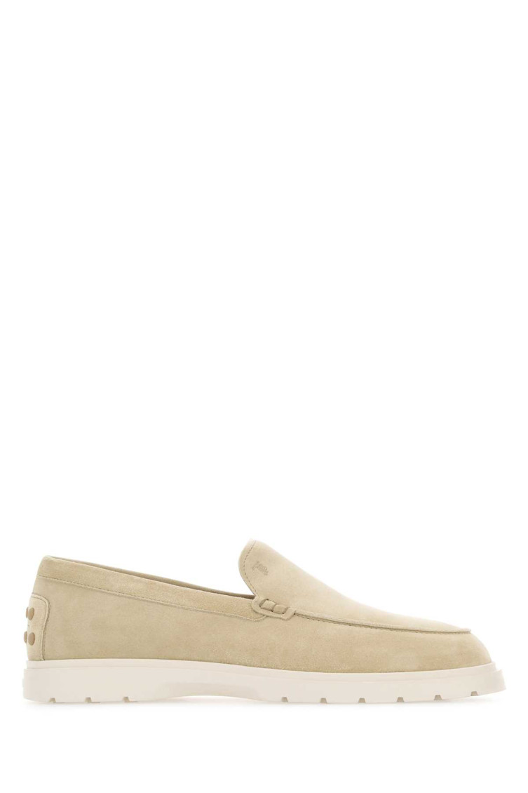 Tod's Sand Suede Loafers In Beige