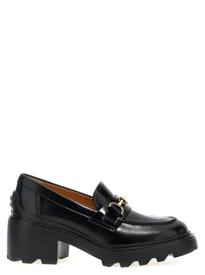 Shop Tod's Black Leather Loafers