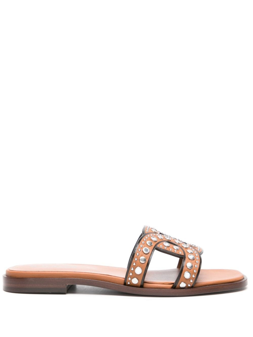 Tod's Women's Maxi Catena Stud Embellished Sandals In Brown