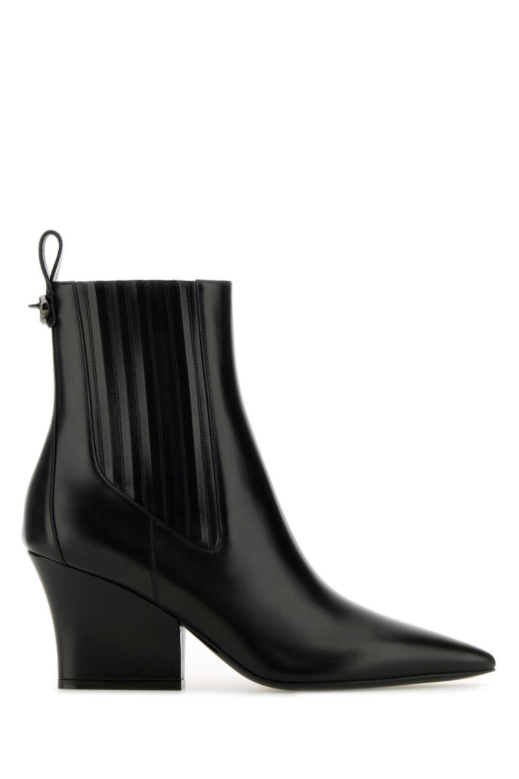 Valentino Vlogo Ankle Boots With Geometric Heel In Black