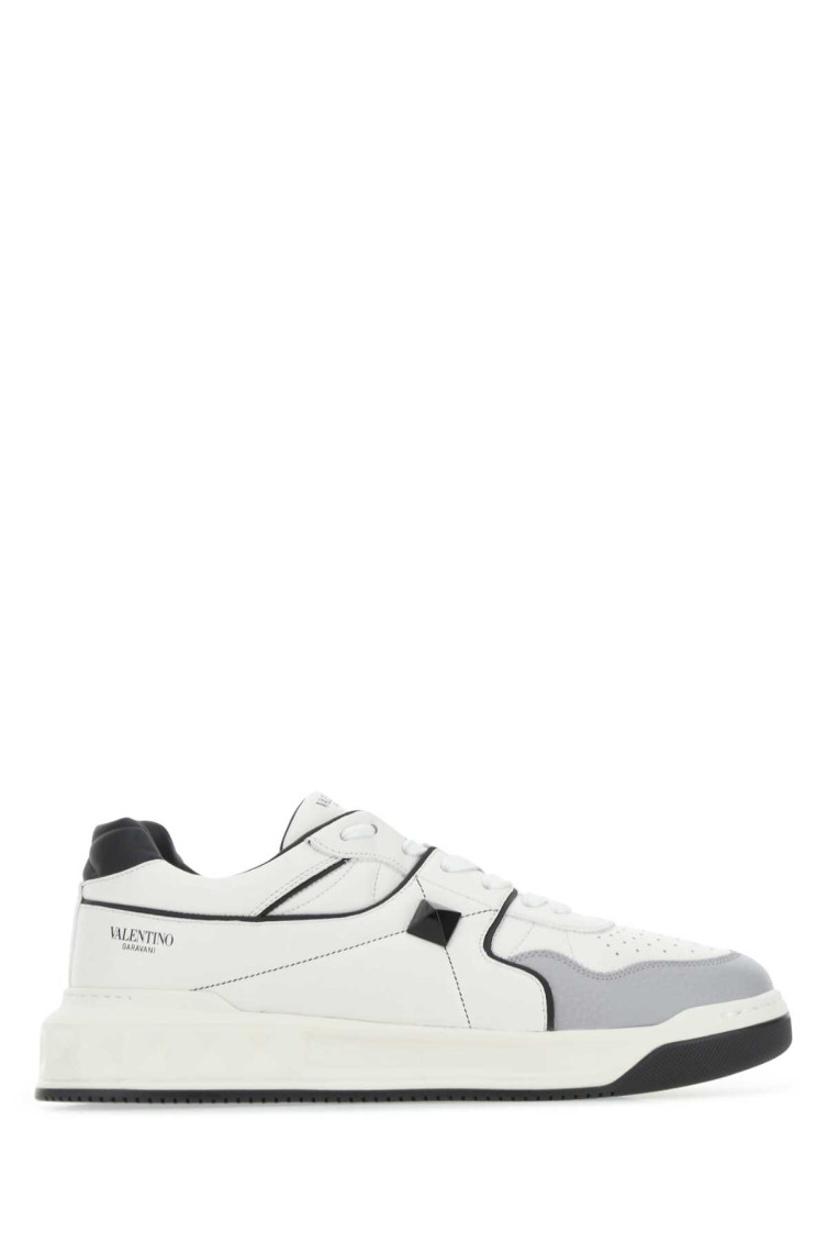 Valentino Garavani Multicolor Nappa Leather One Stud Sneakers In White