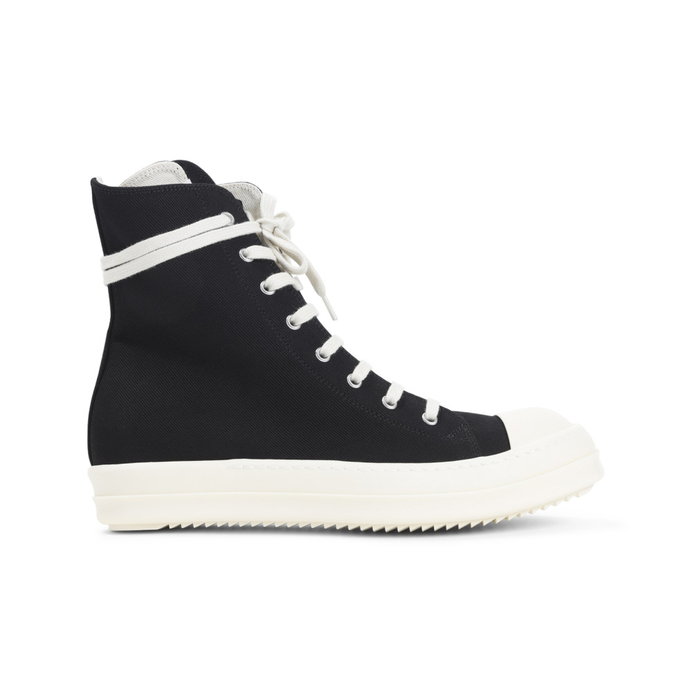 Rick Owens Black Lace Up Sneakers In Black