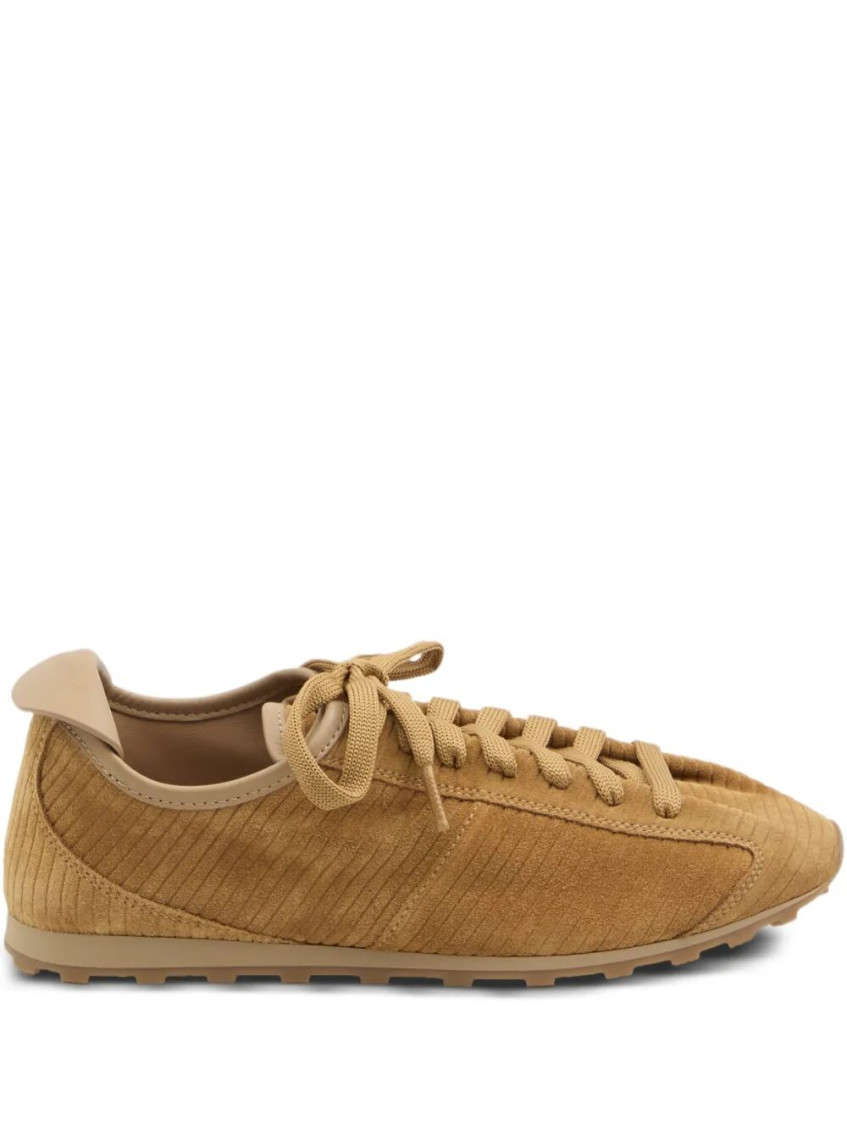 Jacquemus Les Tennis Sneakers In Soft Crocodile-embossed Suede Shoes In Brown