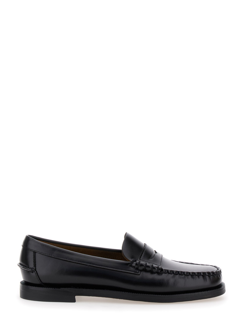 Shop Sebago Black Slip On Loafers