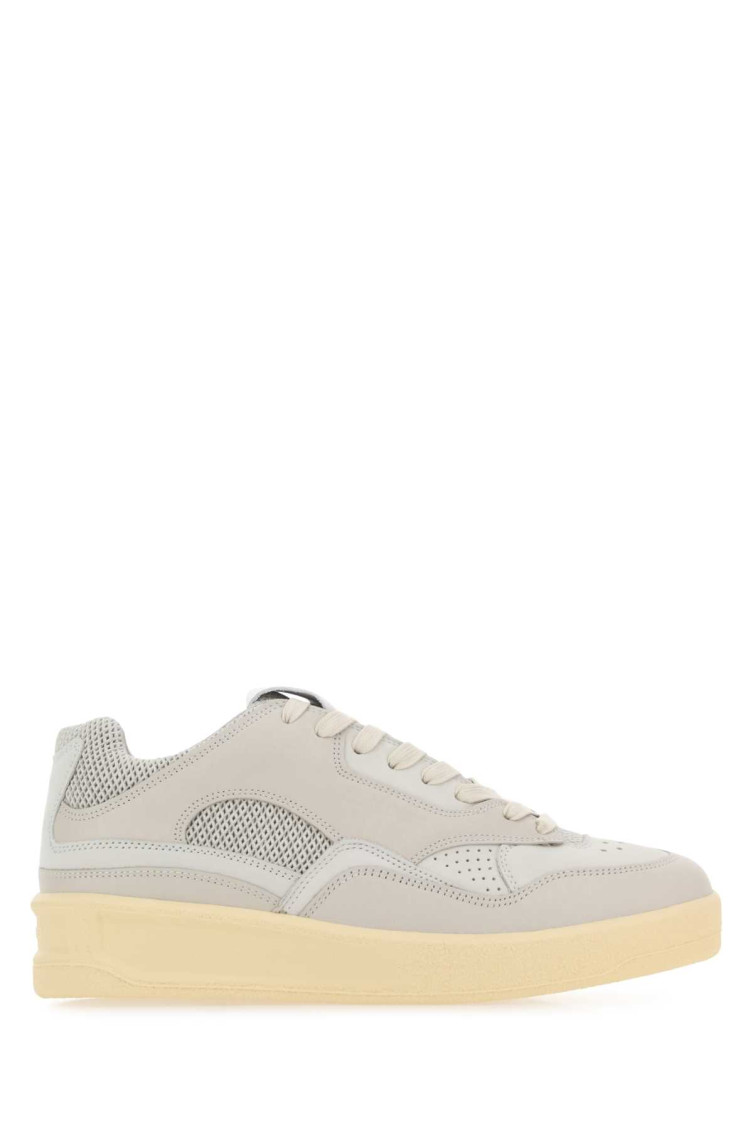 Jil Sander Grey Canvas And Rubber Basket Sneakers